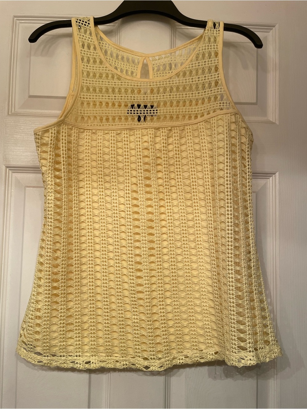 NAIF Pale Yellow Crochet Tank Top
